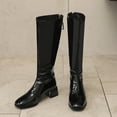 thumbnail image 2 of SACFOF Knee High Boots for Women Chunky Heel Square Toe Tall Boots Wide Calf Fashion Long Boot with Side Zipper, 2 of 6