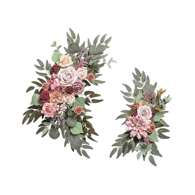 Wedding Simulation Flower Welcome Flower Arched Flower Signboard Flower Table Photography Decoration Wedding Supplies Two Piece Set