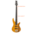 thumbnail image 4 of Hassch 5 String Bass Guitar with Bag, Electric Bass Guitar with Strap, Pick, Connector and Wrench Tool, Beginner String Instruments, Transparent Yellow, 4 of 8