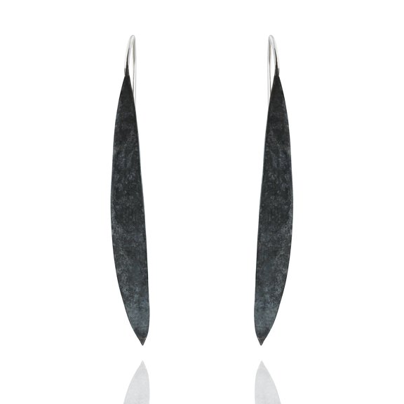 Sterling Silver Blackened French Wire Earrings