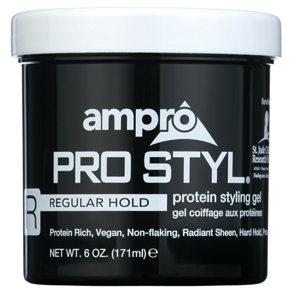 Ampro Pro Styl Regular Hold Protein Styling Gel, 6 oz., Resistent Hair, Moisturizing, Unisex