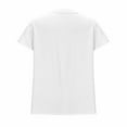 thumbnail image 6 of ZQUUVOU Womens Summer Tops Short Sleeve Solid Color Round Neck Lace Blouse White, 6 of 8