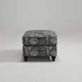 thumbnail image 6 of Upholstered Foot Stool Ottoman, Foot Rest with Wooden Legs, Mid-Century Floral Paisley Pattern Footstool Ottomans for Living Room, Bedroom, Entryway, 6 of 6