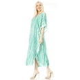 thumbnail image 3 of Sakkas Maitte Women's V neck Caftan Dress Cover-up Beach Print Kaftan Long Boho - 1031-Seagreen - One Size, 3 of 5
