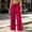 Hot Pink, variant on WIZUTIZ Women's High Waist Wide Leg Yoga Pants Split Hem Drawstring Side Pockets Full Length Casual Trousers Soft Stretchy Moisture-Wicking