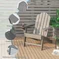 thumbnail image 7 of Costway 2PCS Patio Adirondack Chair Weather Resistant Garden Deck W/Cup Holder Grey, 7 of 7