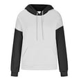 thumbnail image 6 of ShomPort Women's Long Sleeve Oversized Hoodie Fall Fleece Color Block Crew Neck Hooded Sweatshirt Pullover Tops, 6 of 6