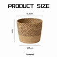 thumbnail image 5 of 4X Straw Weaving Flower Plant Pot Wicker Basket Rattan Flowerpot Storage Basket Handmade Woven Planter Basket S, 5 of 5