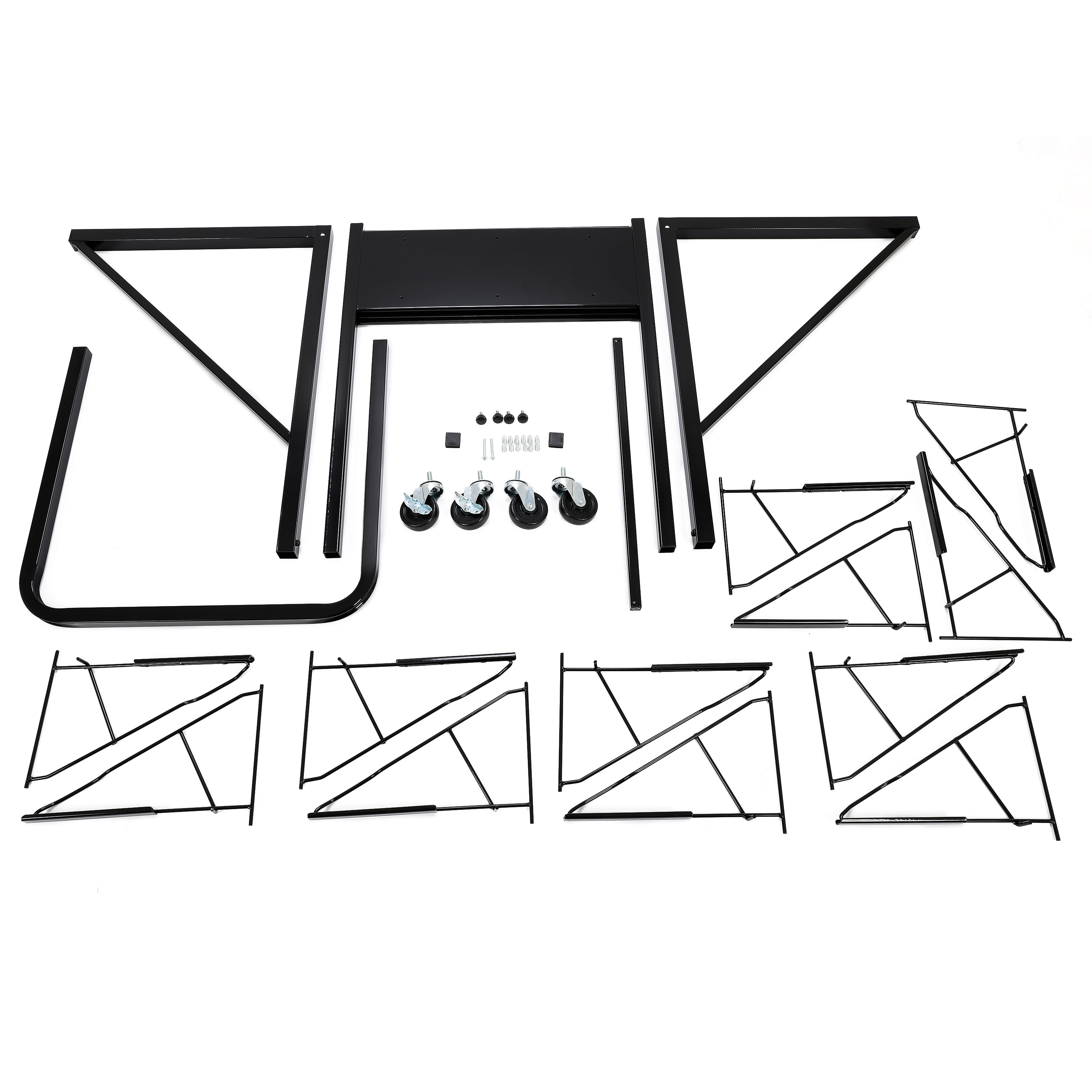 Kojem Mobile Blueprint Storage Rack, adjustable Vertical Poster Display Rack & Plans Holder, File Organizer Stand Storage for Home Office，with 12 Pivot Brackets（Black）