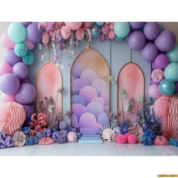 Toy Room Unicorn Balloons Door Photography Backdrops Lighthouse Cloud Moon Baby Birthday Party Photo Studio Background ET-04