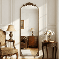 thumbnail image 3 of Puremirror 64"x 21" Vintage Arched Full Length Mirror Wall-Mounted Floor Mirror with Metal Frame, Antique Bronze, 3 of 7