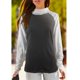 thumbnail image 1 of Camisetas elegantes de manga larga con cuello apilado para mujer, ropa holgada de algodón con estampado de mariposa dorada, 1 of 5