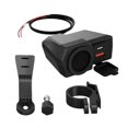 thumbnail image 1 of USB Socket Motorcycle Handlebar & Rear Mirror Waterproof Fast Charger Phone Power Adapter Digital Voltmeter Thermometer, 1 of 10