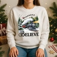thumbnail image 3 of Polar Express Believe Christmas Sweatshirt – Holiday Train Winter Crewneck, Santa Sleigh Family Matching Gift, 3 of 5