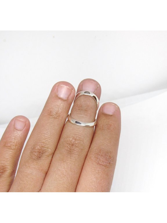 SS DESIGNS Sterling Silver Ring Splint Elegant Swan Neck Splint for Arthritis Finger Support, Lightweight Joint Pain Relief Jewelry