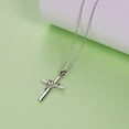 thumbnail image 5 of 925 Sterling Silver Cross Necklace for Women Men 5A CZ Birthstone Necklaces 14K Gold Plated or Rose Gold Necklace for Festival, Vacation or Holiday, 5 of 11