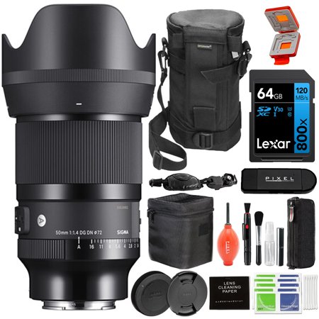 Sigma 50mm f/1.4 DG DN Art Lens for Sony E-Mount (Black) with Advanced Accessory and Travel Bundle | Extended 3 Years Sigma Warranty | 315965 | Sigma 50mm Art Lens