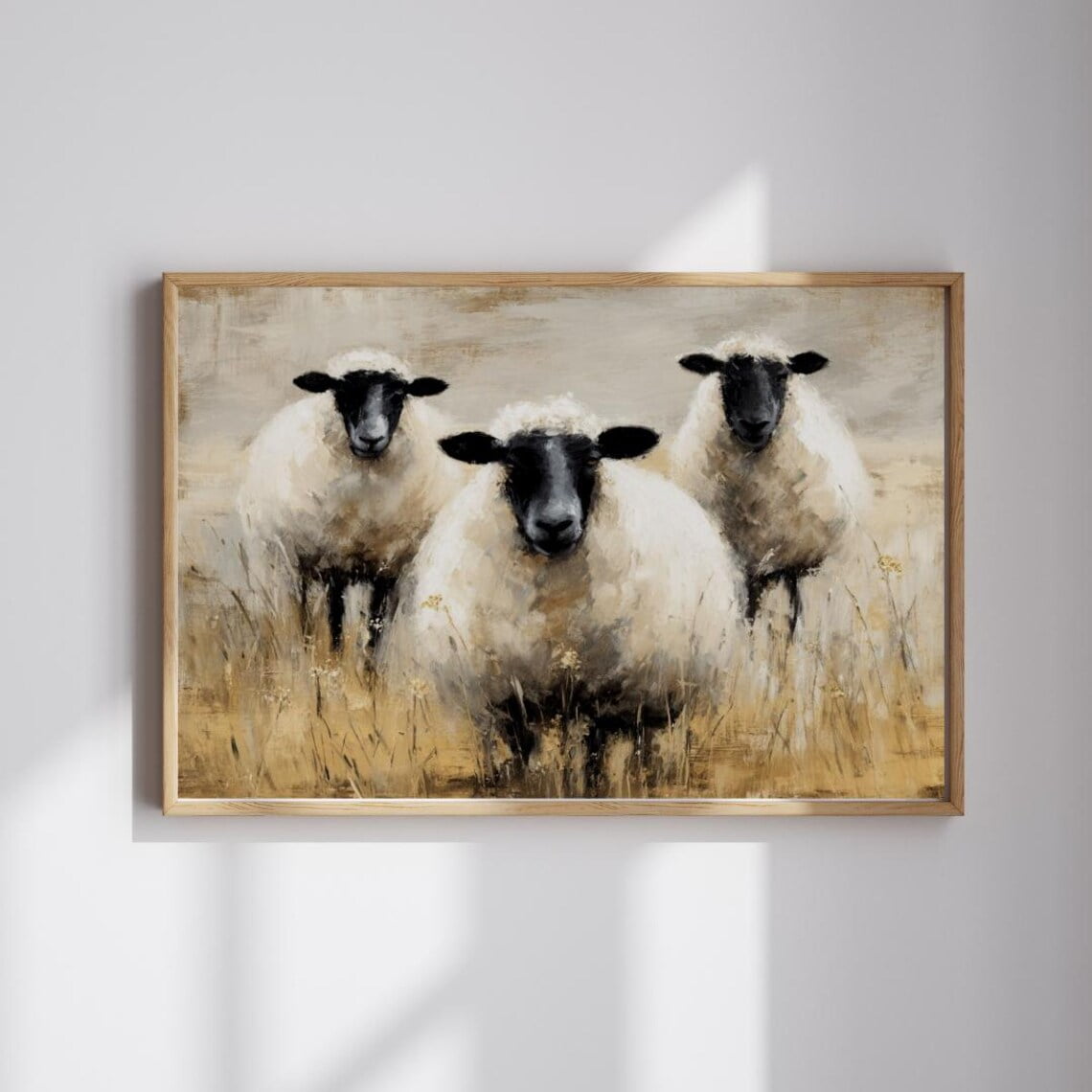 Vintage Spring Sheep Art Print Rustic Antique Decor Wall Art Classic Accent Accent