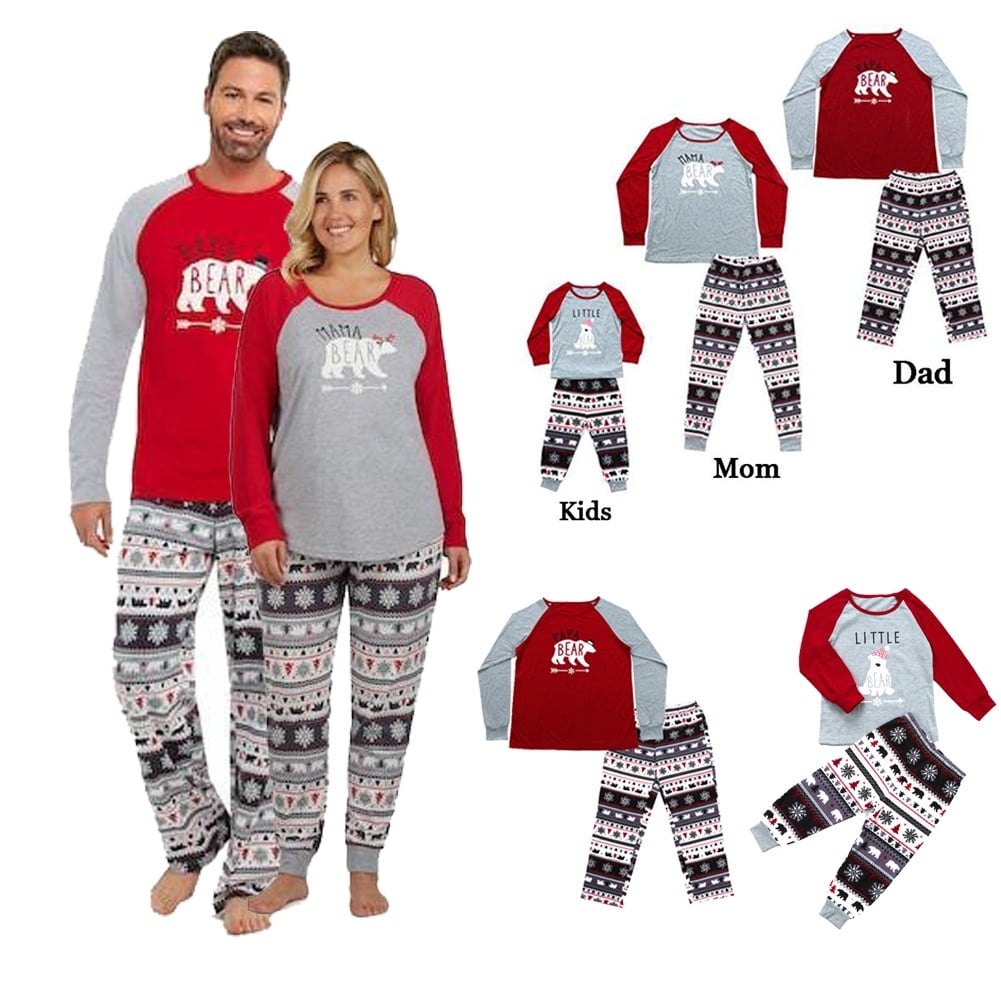 Xmas Family Matching Pajamas Set Men Women Baby Christmas Snowflake Sleepwear Nightwear Gift Walmart
