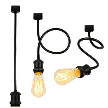 FSLiving 3-Pack L-Type Track Lighting Decorative,Black Iron DIY Ceiling Spot Lighting, Flexibly Rotatable Light Goose Neck Head, Adjustable Island Lighting Factory Lightolier Compatible