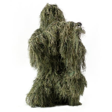 Ghillie Suits Lightweight Suit - New Ghillie Suit XL/XXL Camo Woodland Camouflage Forest Hunting 4-Piece + Bag