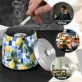 thumbnail image 4 of Yayeee Ashtray with Lid for Cigarette Smokeless Stainless Steel Home Ash Holder, Cartoon Lemon Leaves, 4 of 7