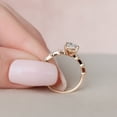 thumbnail image 5 of SOLITAIRE JEWELS 2.1CT Cushion Cut Moissanite Dainty Distance Pave Engagement Ring for Women Solid 14k Rose Gold, 14k Rose Gold Solitaire Ring, 5 of 6