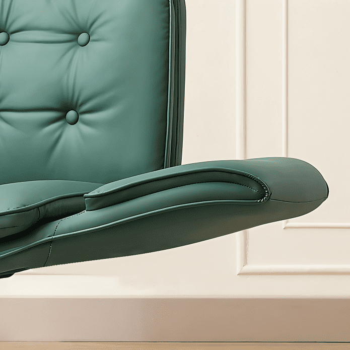 TMV Vanity Chair Oversized, Criss Cross Design Office Desk Chair - Big & Tall Computer Chair with Foldable Arms, Swivel and Wheels,Green