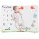 thumbnail image 2 of Manta para fotografía de hito mensual infantil de franela de doble cara, accesorios de fondo para fotografía, patrón de flores de riego, 2 of 14