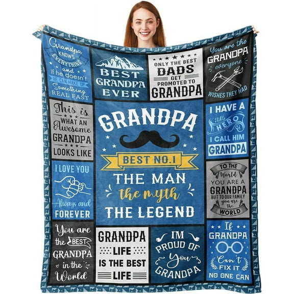 Grandpa Gifts, Gifts for Grandpa, Grandpa Fathers Day/Christmas/Birthday Gift, Grandpa Gifts from Grandkids Granddaughter Grandson, Best Grandpa Gifts, Good Gifts for Grandpas Blanket 60x50in