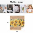 thumbnail image 5 of Sunflower Cloth Napkins, Green Botanical Yellow Floral Vintage Washable and Reusable Dinner Napkins Set of 2, Table Napkin for Kitchen Party Birthday Wedding Hotel Housewarming 20"x20", 5 of 9