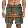 thumbnail image 3 of Uemuo colorful plaid Pattern Mens Swim Trunks Quick Dry Board Shorts with Mesh Lining, Stretch Beach Shorts Quick Dry No-Chafing Board Shorts-Large, 3 of 9