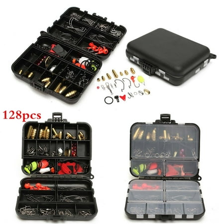 Meigar 128pcs Fishing Lures Hooks Baits Tackle Box Full Storage Case Tool Set for Sea Saltwater (Best Saltwater Tackle Box)