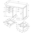 thumbnail image 5 of Pemberly Row Contemporary Wood Reversible Pedestal Computer Desk in Light Brown, 5 of 5
