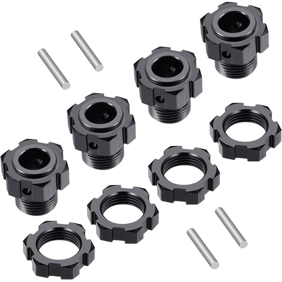 Black 17mm Aluminum Wheel Hexes Adapter Nuts & Pin Hex Hub for 1/8 Arrma Kraton 6s BLX EXB RC Truck Upgrades Part