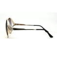 thumbnail image 3 of Womens Round Circle Lens Side Visor Retro Sunglasses Gold Black Brown, 3 of 4