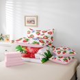 thumbnail image 6 of Manfei Red Strawberry Fruit 7-Piece Twin Bedding Sets for Kids, Kawaii Dreamy Butterfly Bedding Comforter Set, Pink Cartoon Theme Reversible Sheet Sets, Luxury Bedroom Decor, 6 of 8