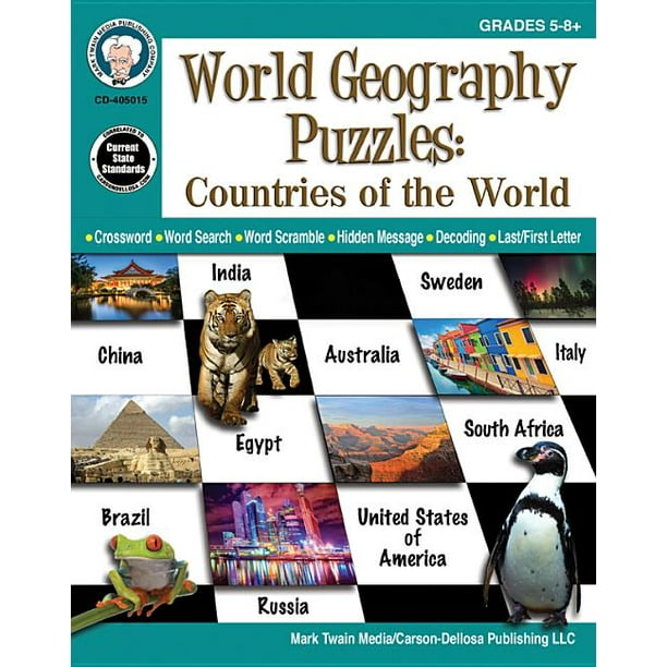 World Geography Puzzles: Countries of the World, Grades 5 - 12