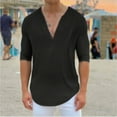 thumbnail image 2 of Mens T Shirt Casual Thin Breathable Tshirt Quick Dry Solid Color V Neck Long Sleeve Classic Fit Beach Vacation Tshirt for Men, 2 of 3