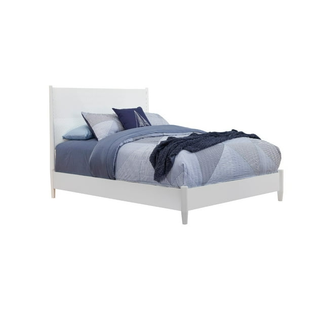 Benzara California King Size Wooden Panel Bed With Circular Accent Headboard White Com Benzara California King Size Wooden, King Size Wood Panel Bed Frame