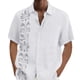 thumbnail image 2 of Camisa de manga corta para hombre, ligera, con estampado, suave, transpirable, agradable para la piel, resistente al color, camisa de manga corta para fiesta en casa, blanca, XL, 2 of 5