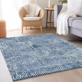 thumbnail image 5 of HomeRoots 672522 8 x 10 ft. Navy Blue & Ivory Geometric Transitional Washable Machine Made Rectangle Area Rug with UV Protection, 5 of 9