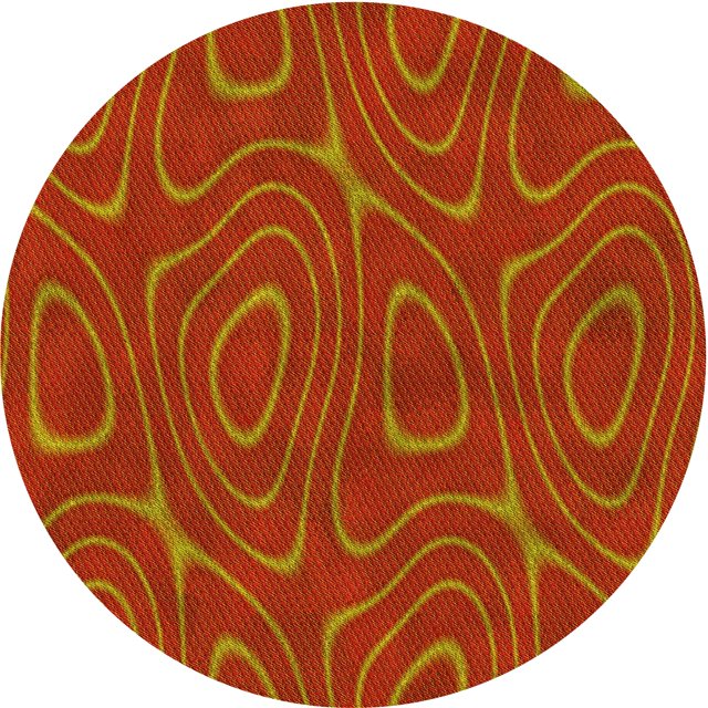 Ahgly Company Tapis Rond Lavable en Machine Intérieur Transitionnel Orange Rouge Orange, 8 Pieds Rond
