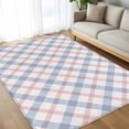 thumbnail image 4 of 6x9 Area Rugs, Abstract Plaid, Non-Skid Rubber Backing Large Rectangle Rugs - Living Room Bedroom Home Office, Minimalistic Multi Colors Country Rustic Plaid Indoor Floor Mat Carpets Washable Rug, 4 of 9