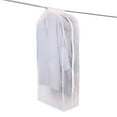 thumbnail image 5 of Jorlo Garment Clothes Cover Protector, Closet Storage Bags Translucent Dustproof Waterproof Hanging Clothing Storage Bag with Full Zipper & Magic Tape & Strap for Coat Dress Windcoat-Large, 5 of 12