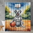 thumbnail image 2 of Happy Father's Day Dalmatian Playing Basketball with Best Dad Jersey Shower Curtain Dog Lover Waterproof Bathroom Bathtub Curtain - 13006, 2 of 5