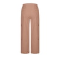 thumbnail image 5 of JJHGVB Cargo Pants Women High Waisted Pants Cargo Pants For Women High Waisted Hiking Pants Baggy Stretchy Wide Leg Y2K Streetwear With 6 Pockets Wide Leg Pants Woman Baggy Pants Rose Gold S, 5 of 7