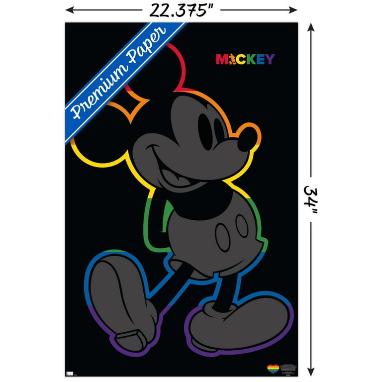 Disney Mickey Mouse - Rainbow Outline Wall Poster, 22.375