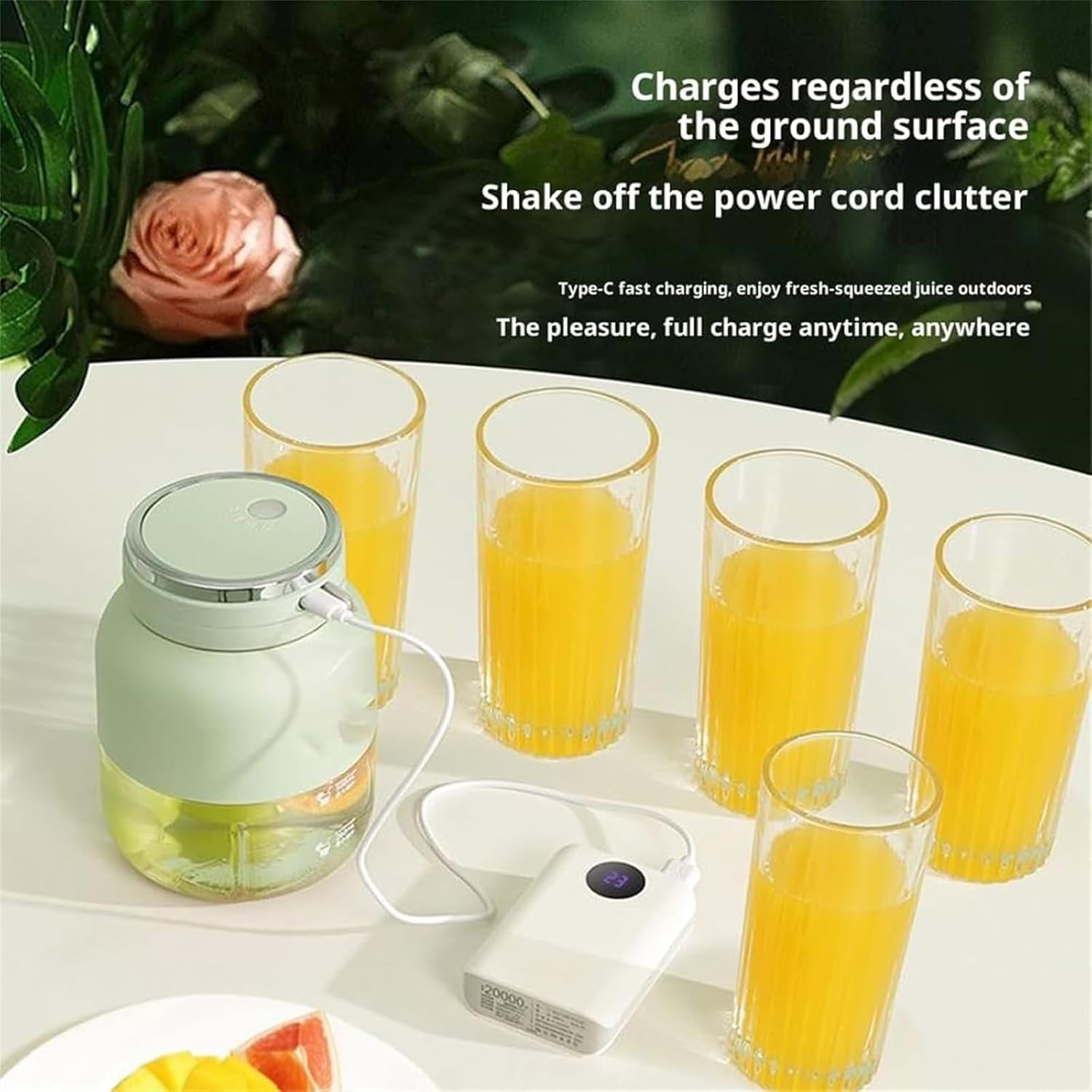 Mizuka Blender Mini, Mizuka Blender Mini Japan, 28oz Hand Blenders - Directly Squeezed, No Filter Required, USB-C Rechargeable, One Cup with Double Lid, Large-Capacity (Blue)