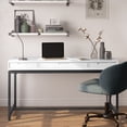 thumbnail image 2 of Simpli Home Banting SOLID HARDWOOD Industrial 60 inch Wide Desk in White, 2 of 10